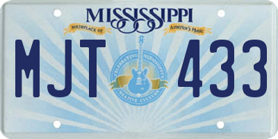 MS license plate MJT433
