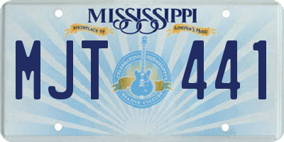 MS license plate MJT441