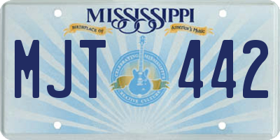 MS license plate MJT442