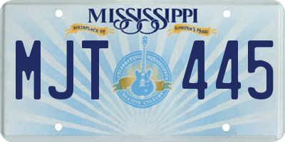 MS license plate MJT445