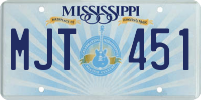 MS license plate MJT451
