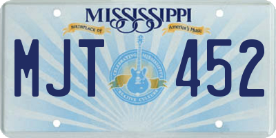 MS license plate MJT452