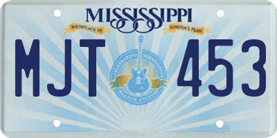 MS license plate MJT453