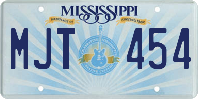 MS license plate MJT454