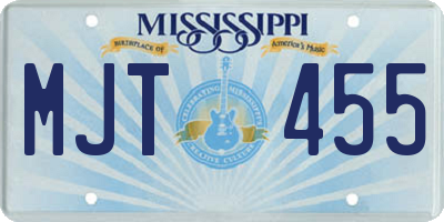 MS license plate MJT455