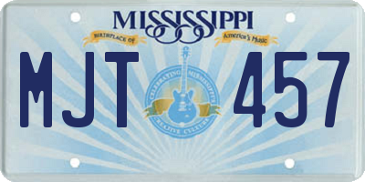 MS license plate MJT457