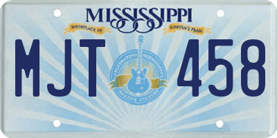 MS license plate MJT458