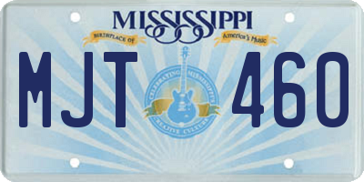MS license plate MJT460
