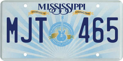 MS license plate MJT465