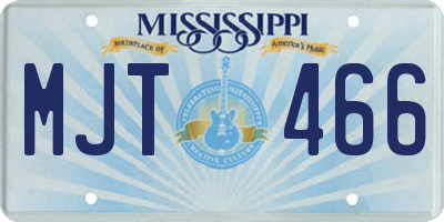 MS license plate MJT466