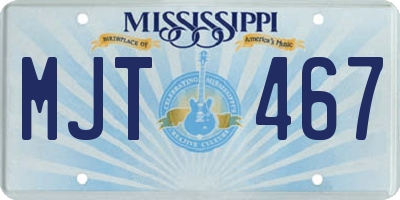 MS license plate MJT467