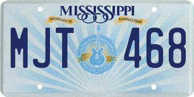 MS license plate MJT468