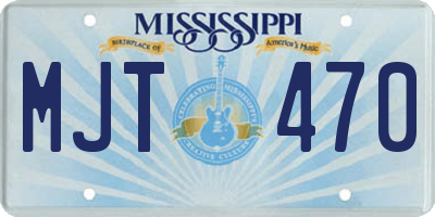 MS license plate MJT470