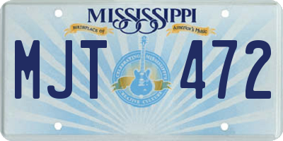 MS license plate MJT472