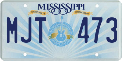 MS license plate MJT473
