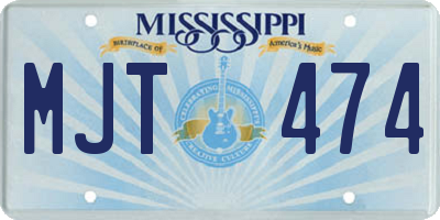 MS license plate MJT474
