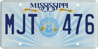 MS license plate MJT476