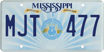 MS license plate MJT477