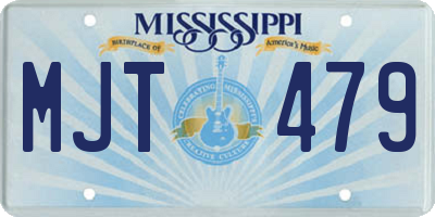 MS license plate MJT479