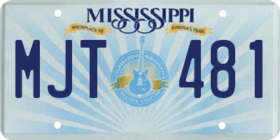 MS license plate MJT481