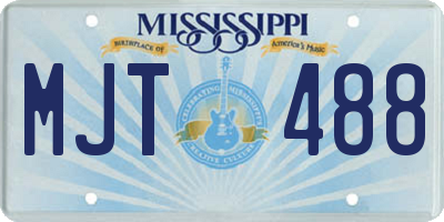 MS license plate MJT488