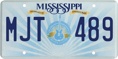 MS license plate MJT489