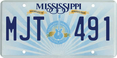 MS license plate MJT491