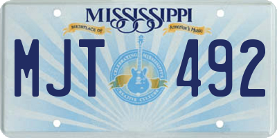MS license plate MJT492