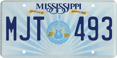 MS license plate MJT493