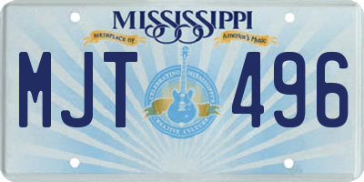 MS license plate MJT496