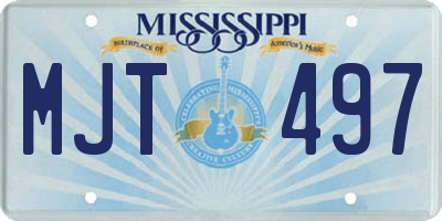 MS license plate MJT497