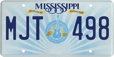 MS license plate MJT498