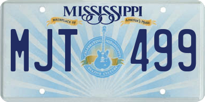 MS license plate MJT499
