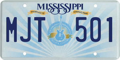 MS license plate MJT501