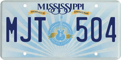 MS license plate MJT504