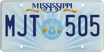 MS license plate MJT505