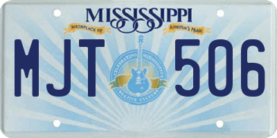 MS license plate MJT506
