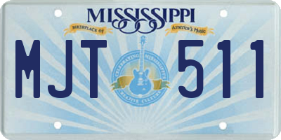 MS license plate MJT511