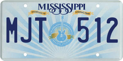 MS license plate MJT512
