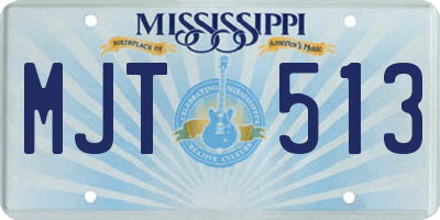 MS license plate MJT513