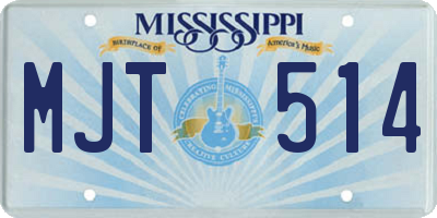 MS license plate MJT514