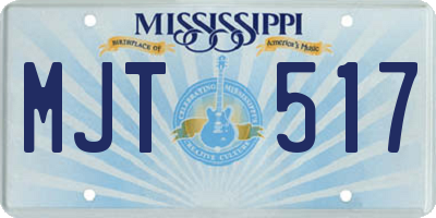 MS license plate MJT517