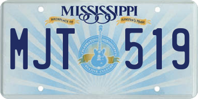 MS license plate MJT519