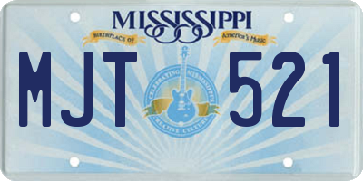 MS license plate MJT521
