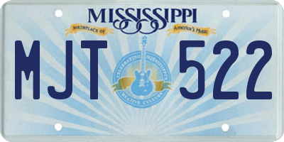 MS license plate MJT522