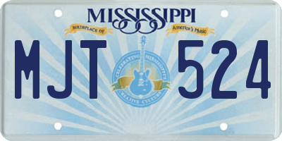 MS license plate MJT524