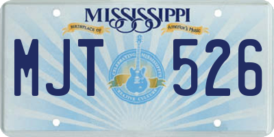 MS license plate MJT526