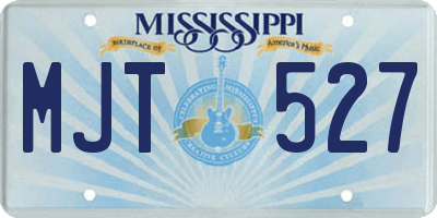 MS license plate MJT527