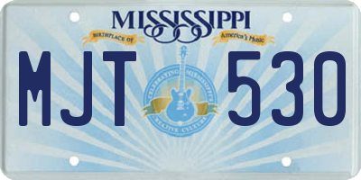MS license plate MJT530