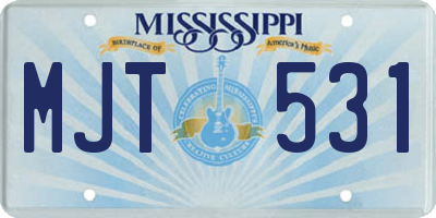 MS license plate MJT531